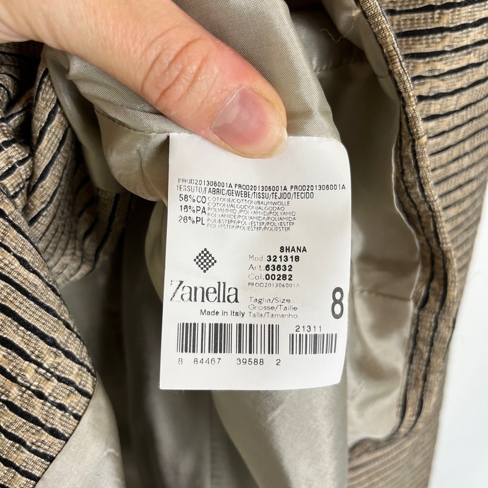 Zanella Italy Metallic Stripe Blazer 8 Dark Academia Heritage Luxe Jacket Office - Picture 3 of 10